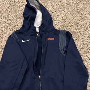 Nike Dark Blue Hooded UVA Jacket with White Nike Logo (2 available for sale)